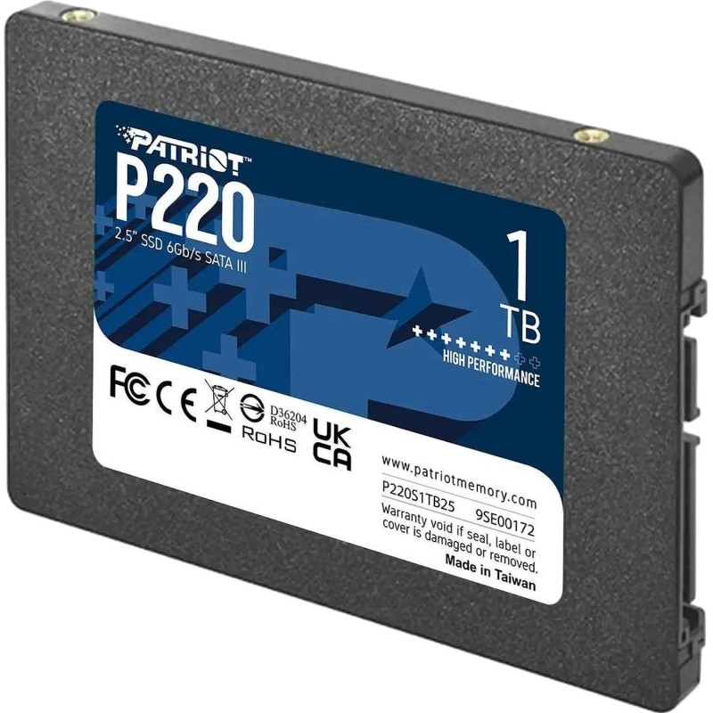 SSD накопитель Patriot P220 1ТБ, 2.5, SATA (P220S1TB25)
