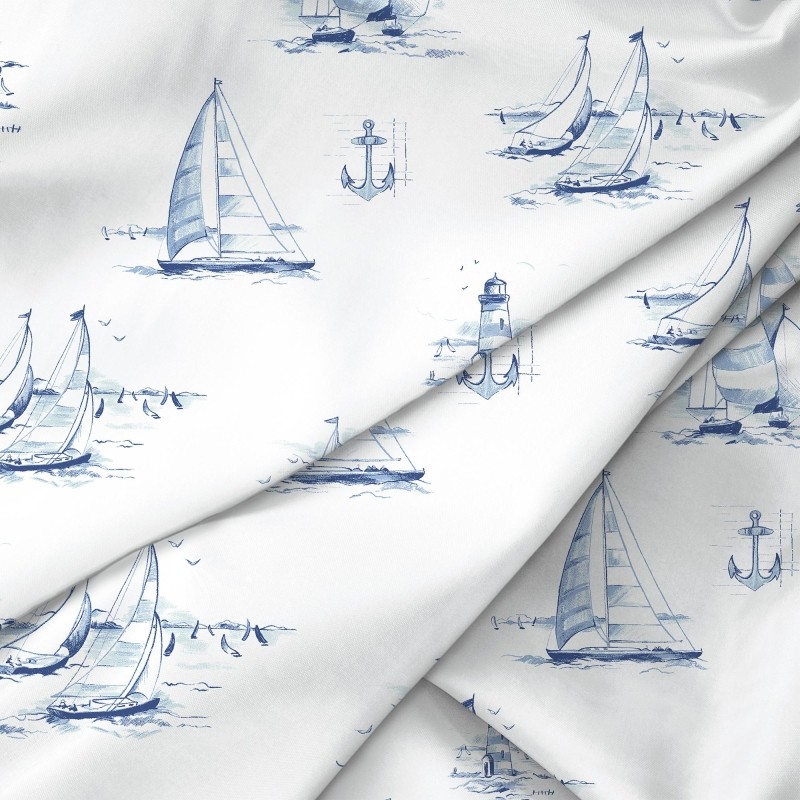 Постельное белье 2сп. Сатин премиум (нав.50х70-2шт.) Regatta blue,931148