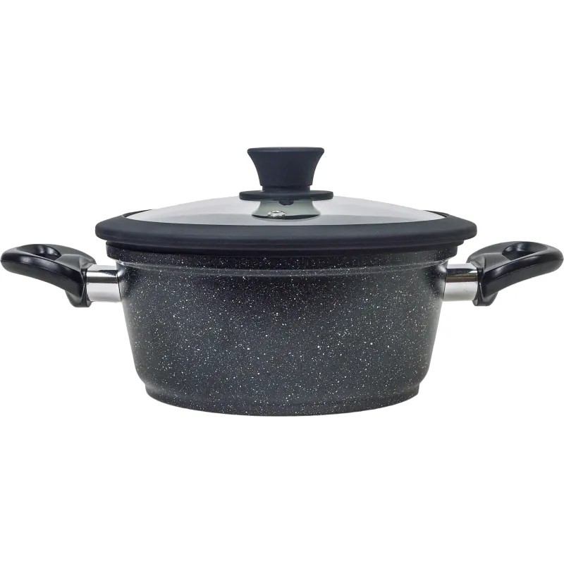 Кастрюля 2 л. с крышкой и ненагревающимися ручками Panairo Harfe Black
