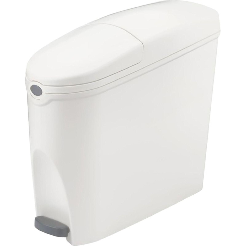 Ведро мусорное с педалью Luscan Slim 20 л, белое, пластик