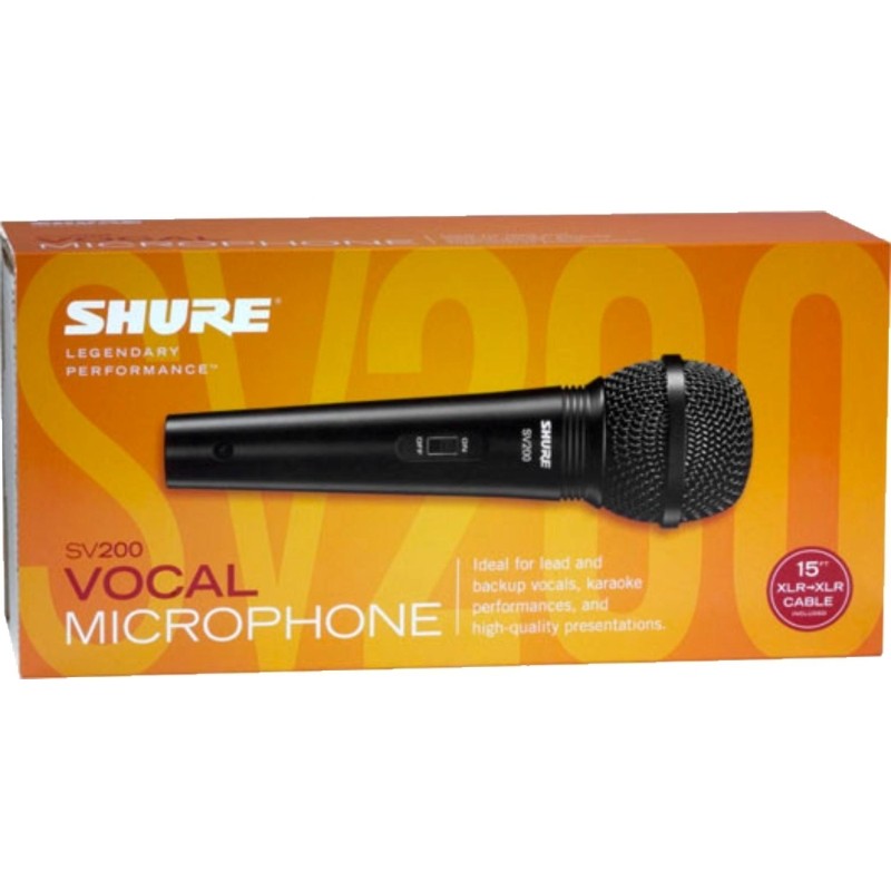 Микрофон Shure SV200-A, вокальный с выкл. и кабелем XLR-XLR