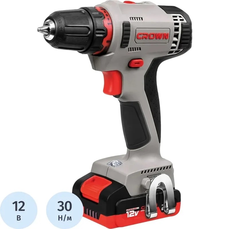 Дрель-шуруповерт аккумуляторная CROWN CT21081H-2 BMC