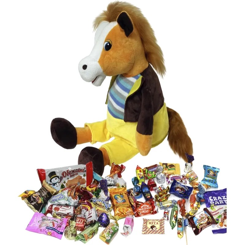 Новогодний сладкий подарок  ЛОШАДКА  КАПИТОШКАарт. Т600-02-26 500г