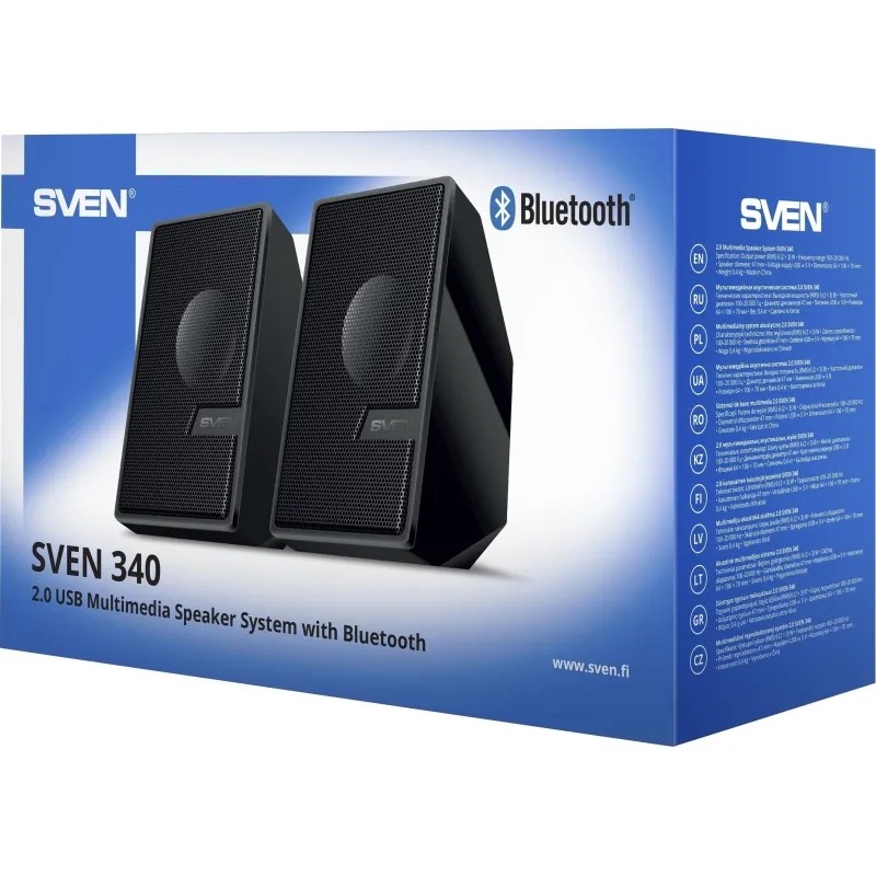 Колонки 2.0 Sven 340 черная (6 Вт, питание USB, BT)