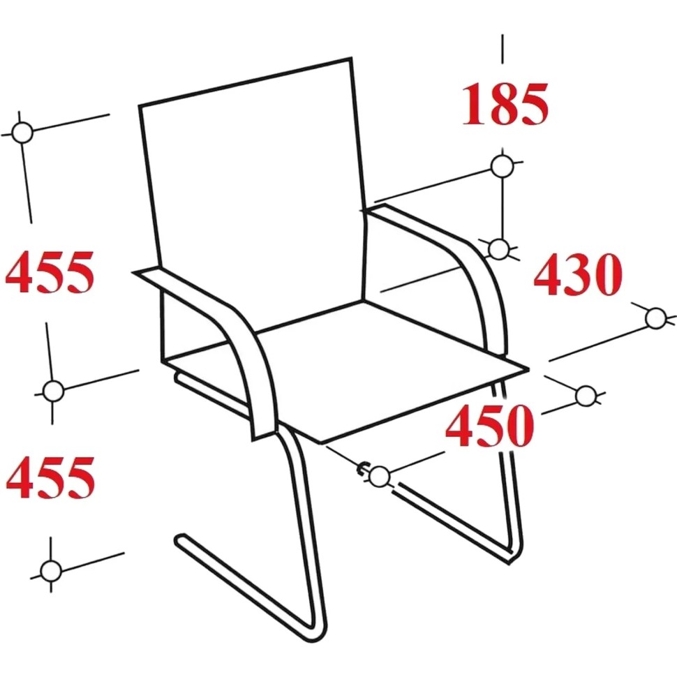 Конференц-кресло FA_SAMBA Chrome к/з черный DO350/к/з