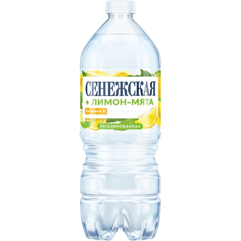 Вода питьевая Сенежская + Лимон, мята. негазированная ПЭТ 1л
