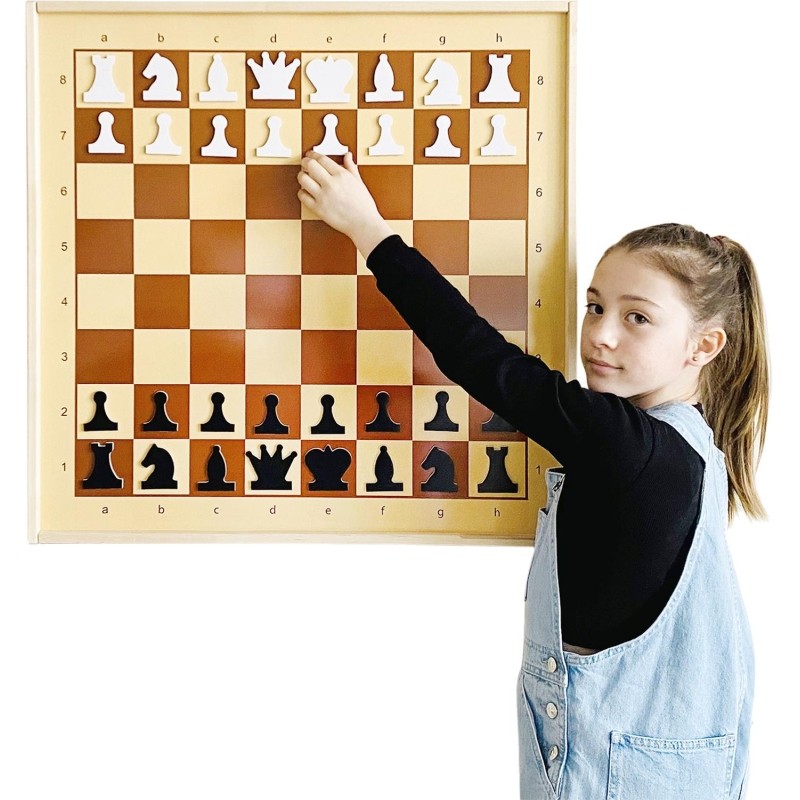 Игра Шахматы и шашки магн.демонстрац. доска 73x73x3,5см,фигуры в наб 03903