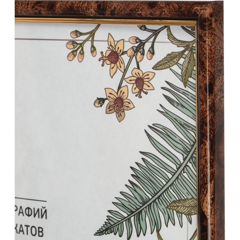 Рамка А4 21x30 см Комус/ATTACHE пластиковый багет 14мм коричневая