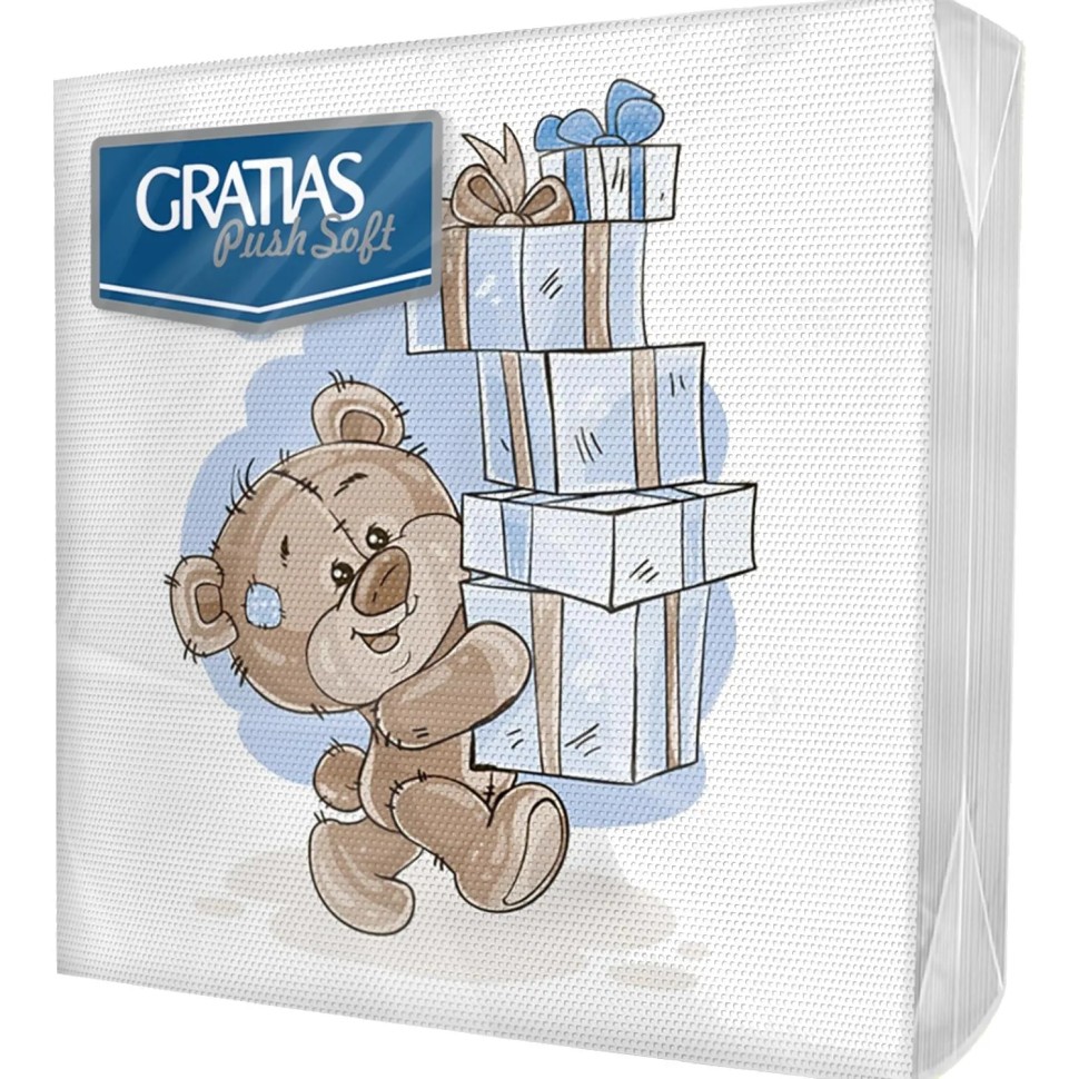 Салфетки бумажные 2сл 33см 25л Gratias PushSoft Лучший ДР