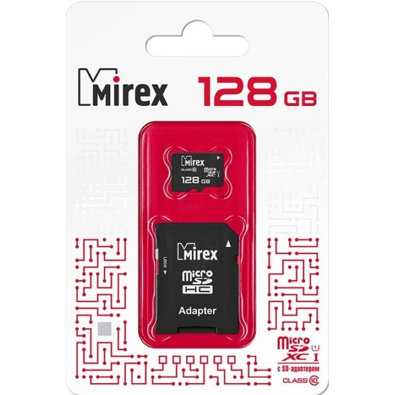Карта памяти Mirex microSDХC с адап 128Gb/UHS-I/U1/class 10(13613-AD10S128)