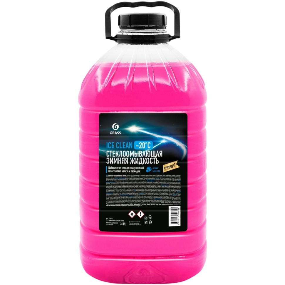 Жидкость стеклоомывающая зимняя Ice Clean - 20 С  3л ПЭТ 4 штуки/уп