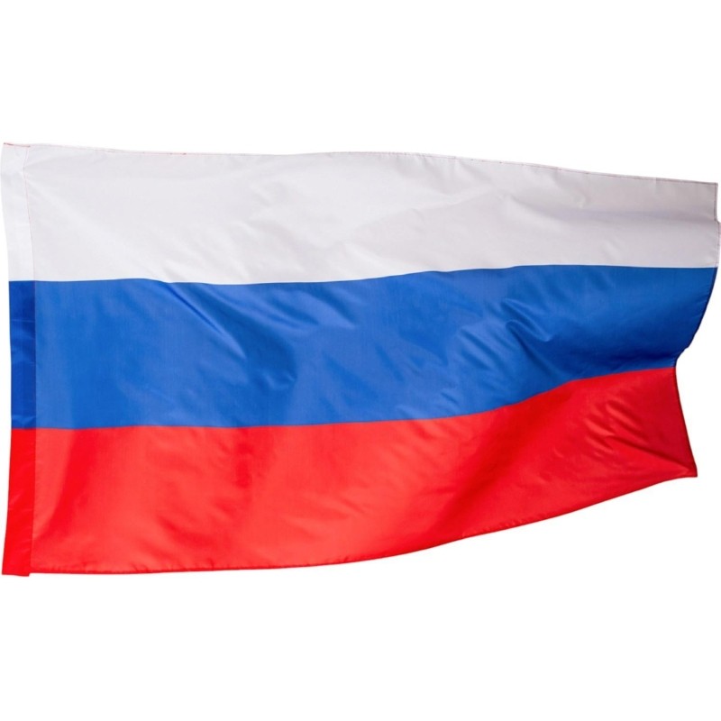 Флаг России 90х145см карман для древка и  петли, искусств.шелк МС-3790