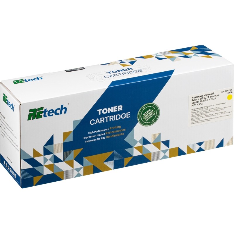 Картридж лазерный Retech W2302A жел. для HP CLJ Pro 4203/MFP 4303