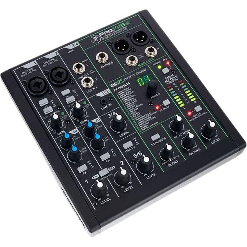 Микшерный пульт Mackie ProFX6v3, 6-канальный, с процессором эффектов