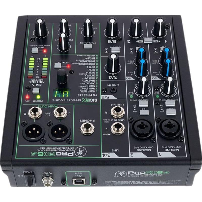 Микшерный пульт Mackie ProFX6v3, 6-канальный, с процессором эффектов
