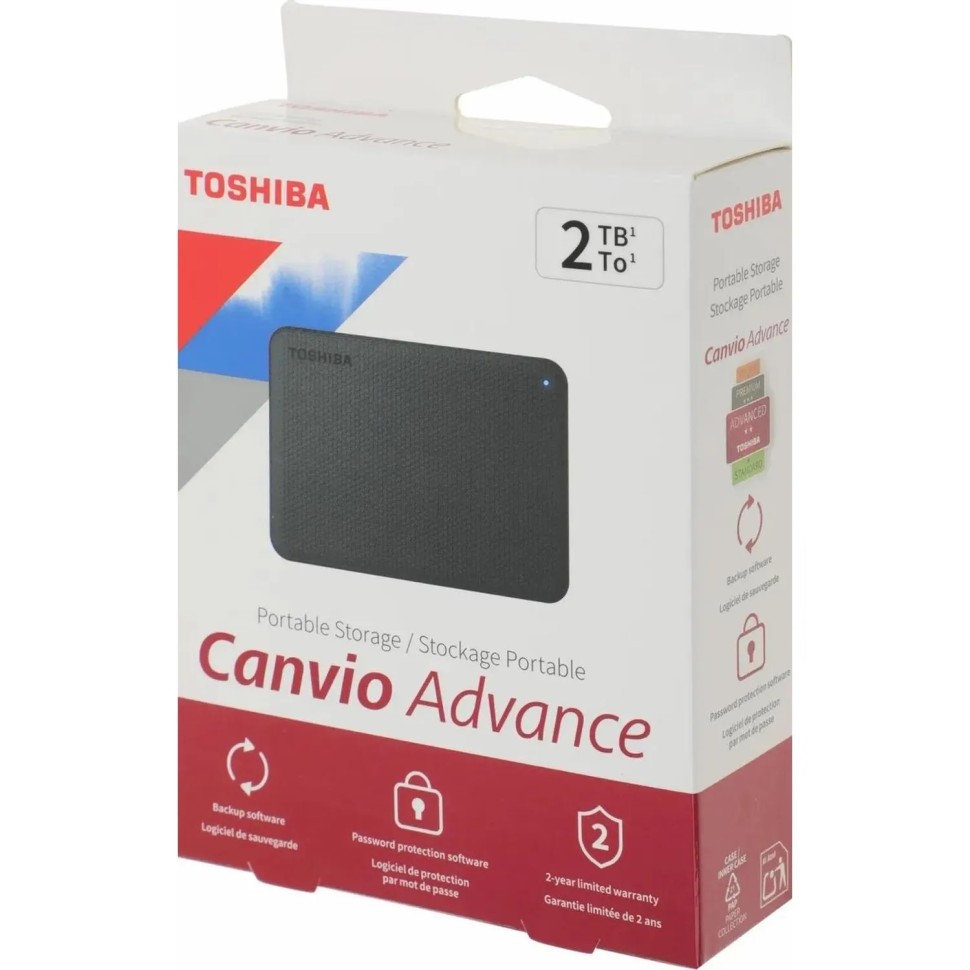 Портативный HDD Toshiba 2TB HDTCA20EK3AA Canvio Advance 2.5 USB 3.2 Черн