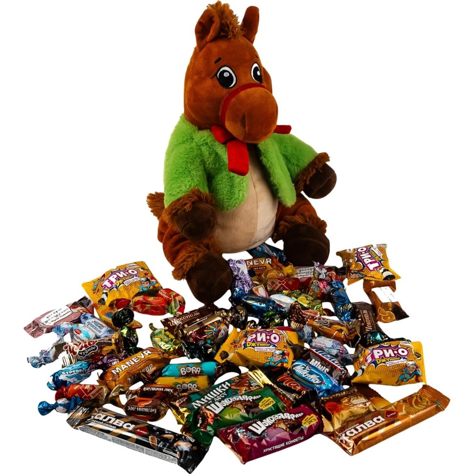 Новогодний сладкий подарок Азбука Праздника Лошадка хозяюшка 1000 г