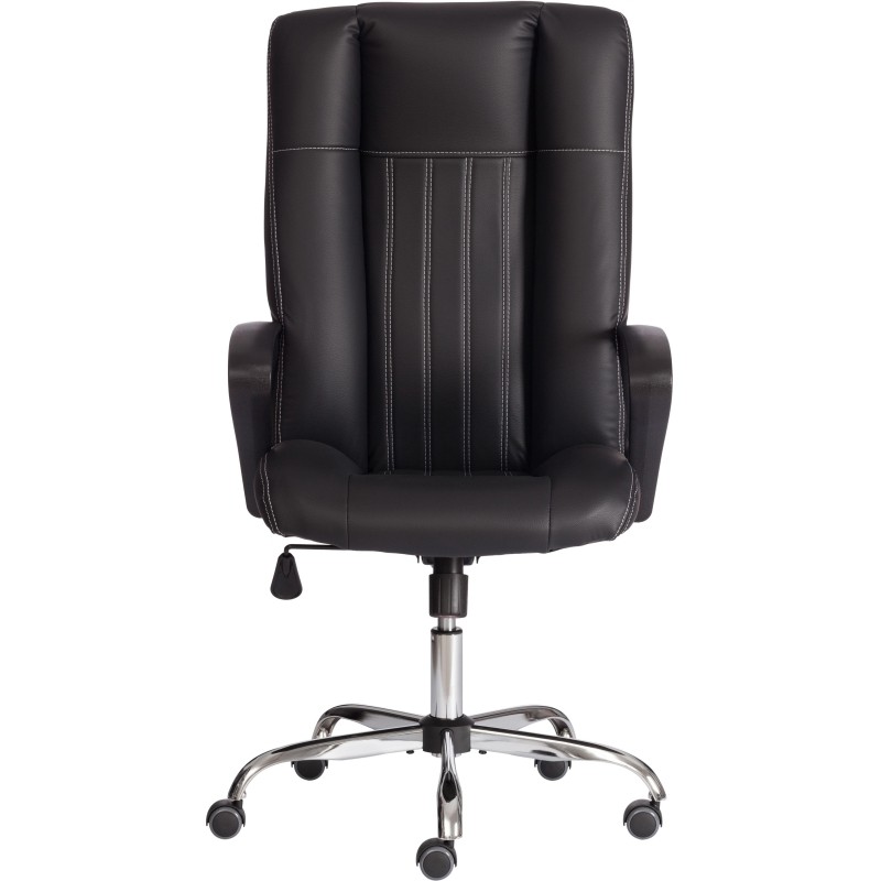 Кресло UT_Easy Chair Boston хром, (черн. подлок), кож/зам, черный, 36-6