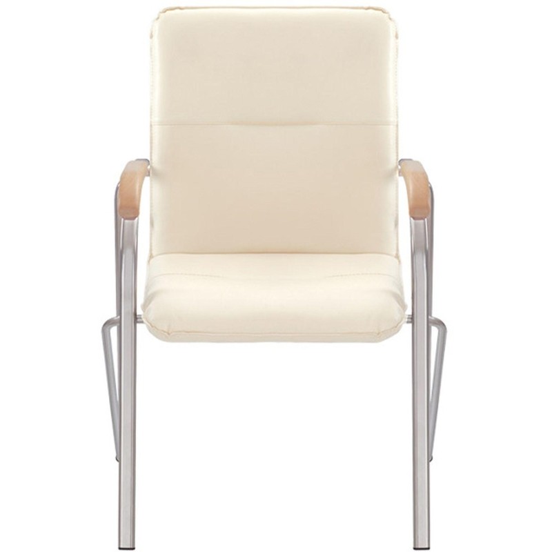 Конференц-кресло UA_EChair SAMBA Chrome к/з бежев./бук (V-18 1.007)