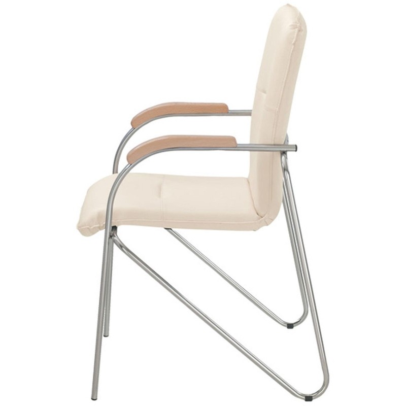 Конференц-кресло UA_EChair SAMBA Chrome к/з бежев./бук (V-18 1.007)