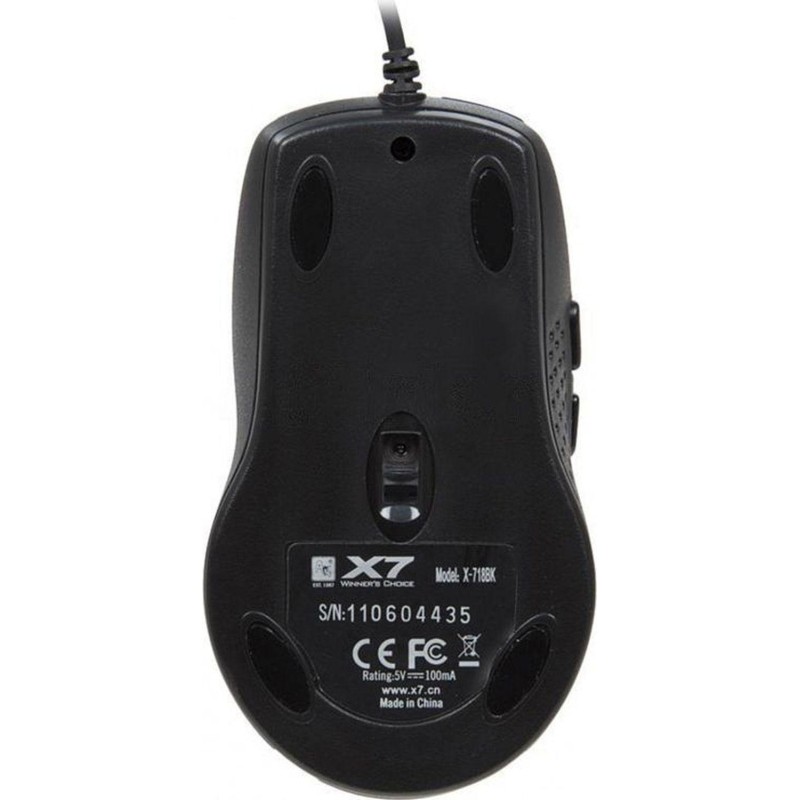 Мышь компьютерная A4Tech X-718BK чер опт (3000dpi) USB (6but)