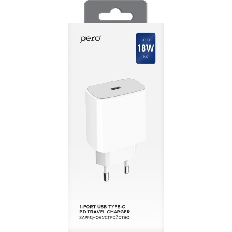 Зарядное устройство сетевое PERO TC03 PD 18W белый