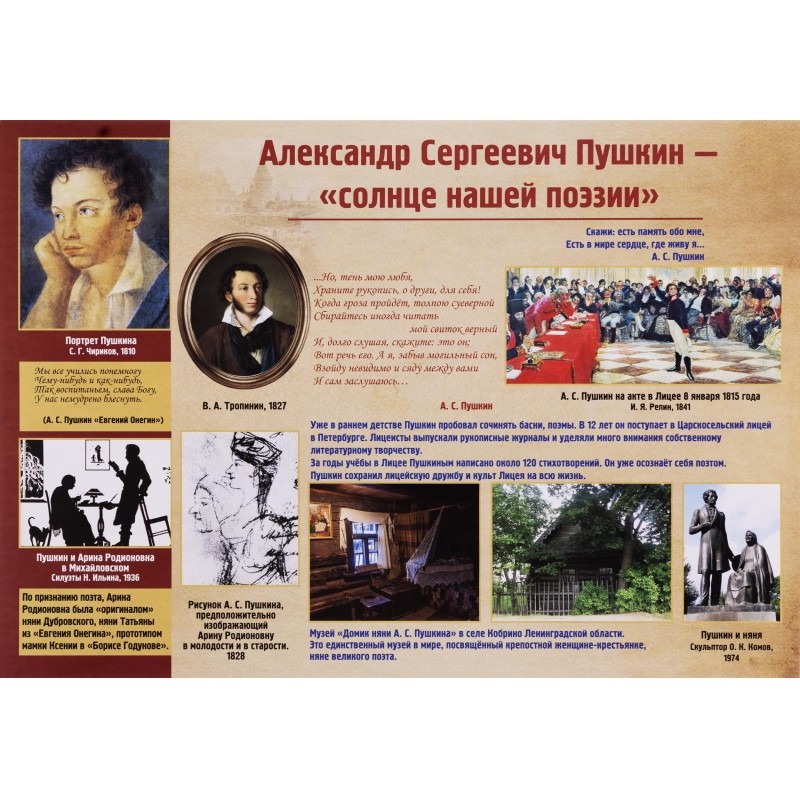 Плакат (наб)  Литература в школе.Творчество Пушкина12 плак А3 КПЛ-228