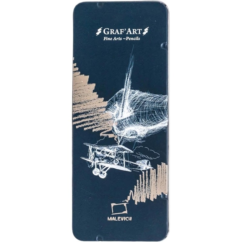Набор чернографитных карандашей Малевичъ Graf&#039;Art,метал.кор,(8шт/уп),197900