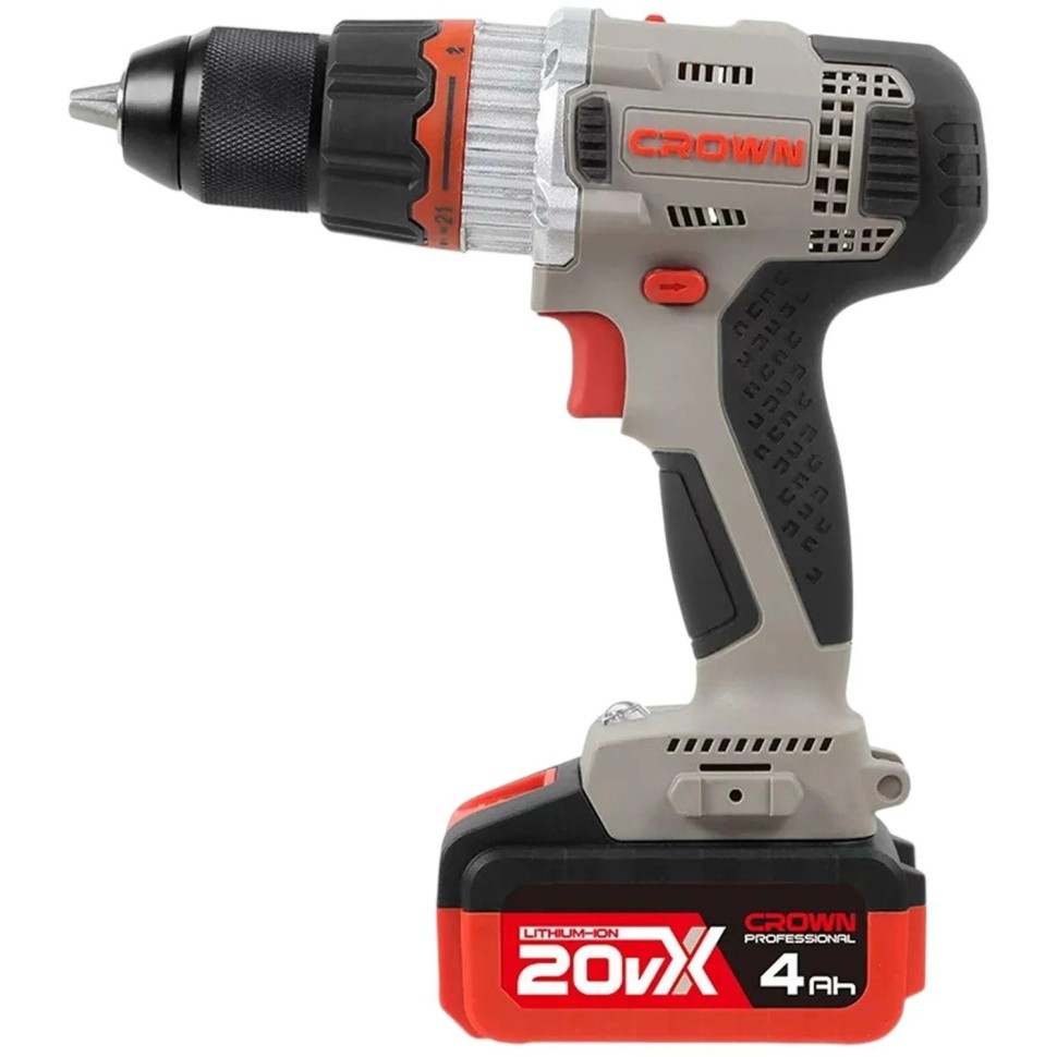 Дрель-шуруповерт аккумуляторная CROWN CT21076HMX-4 BMC