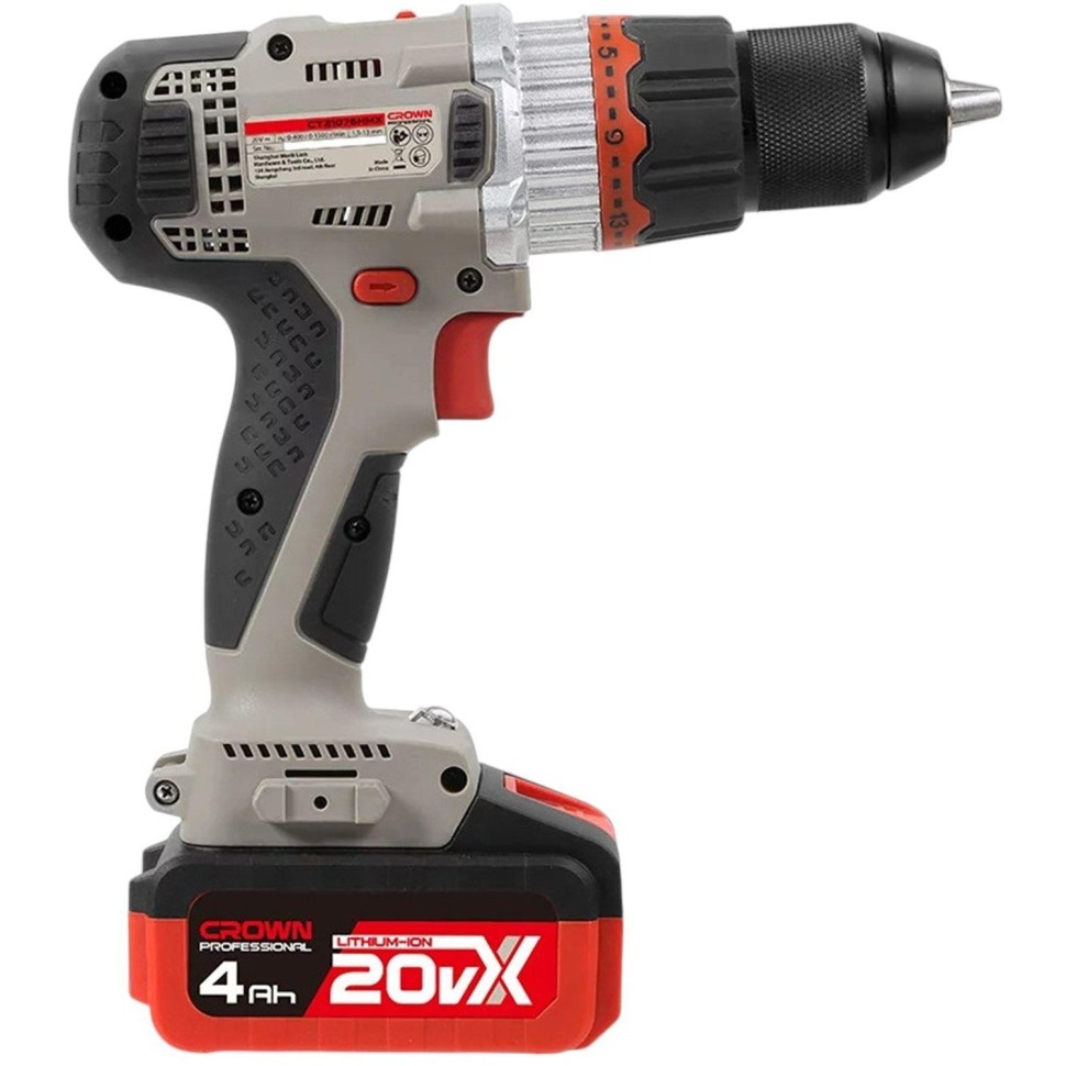 Дрель-шуруповерт аккумуляторная CROWN CT21076HMX-4 BMC