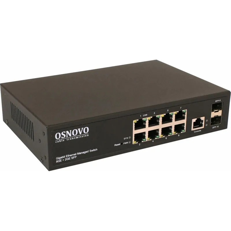 Коммутатор Osnovo SW-70802/L2 (L2) 8x1Гбит/с 2SFP управляемый