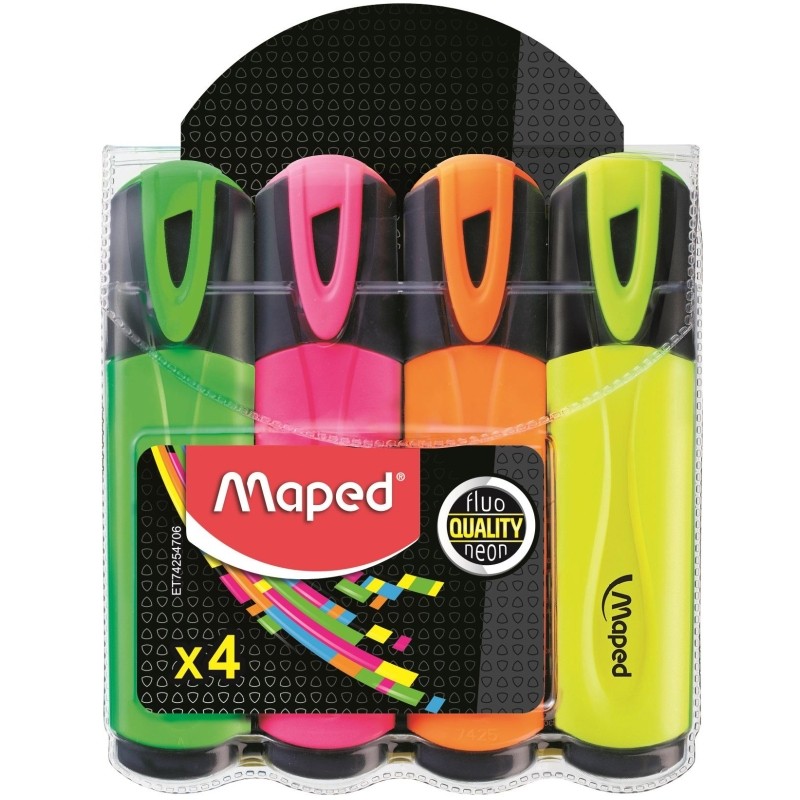 Набор текстовыделителей Maped FLUO PEP&#039;S CLASSIC 1-5 мм, 4 цв/наб,742547