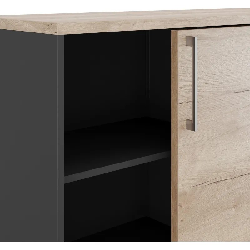 Шкаф-купе Kobor HK/3-120/60/M 1200x600x1200 Черный муар/Дуб натуральный