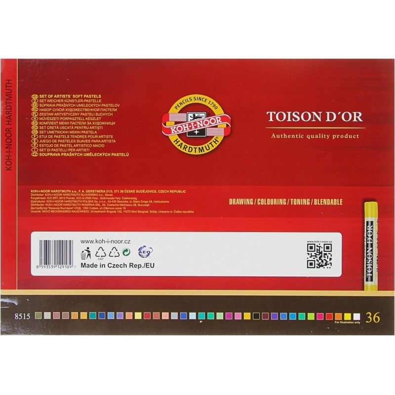 Пастель сухая KOH-I-NOOR TOISON D`OR SOFT 36цв/наб художеств 8515036005KS