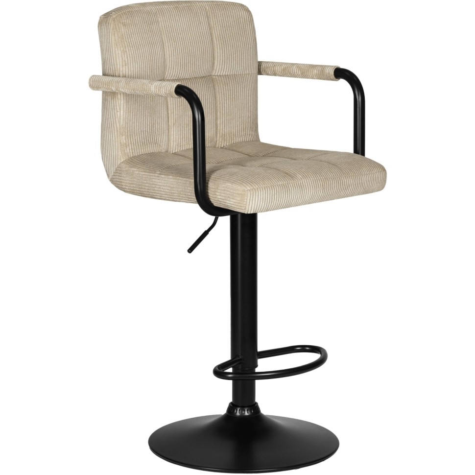 Стул барный LO_ DOBRIN KRUGER ARM BLACK LM-5011-N бежев.вельвет/чер. 2шт/уп