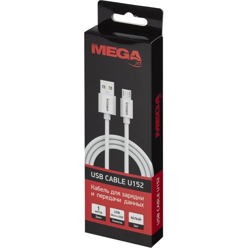 Кабель 2,4A, 1м, USB - Micro-USB, TPE, белый BT-JCBL-004/U152