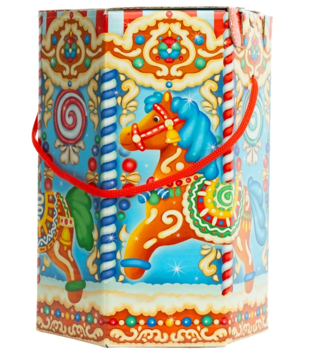 Новогодний сладкий подарок Пряничная карусель Картон 1200 грамм, K039