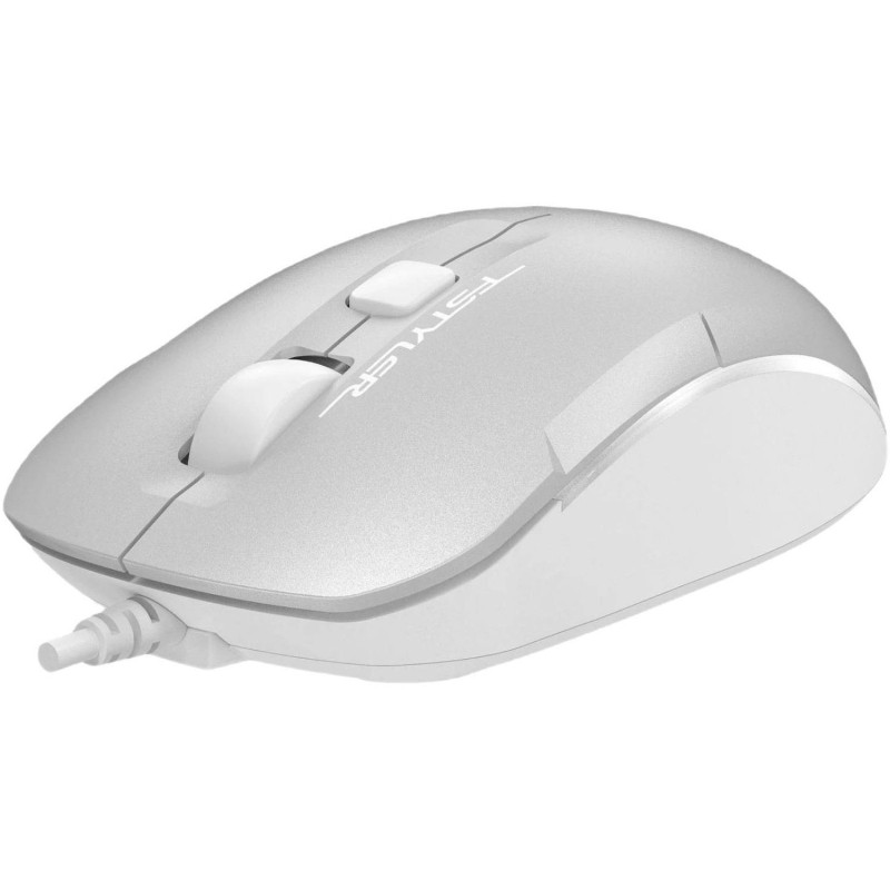 Мышь компьютерная A4Tech Fstyler FM26 серебристый/белый 800-1600dpi/4but