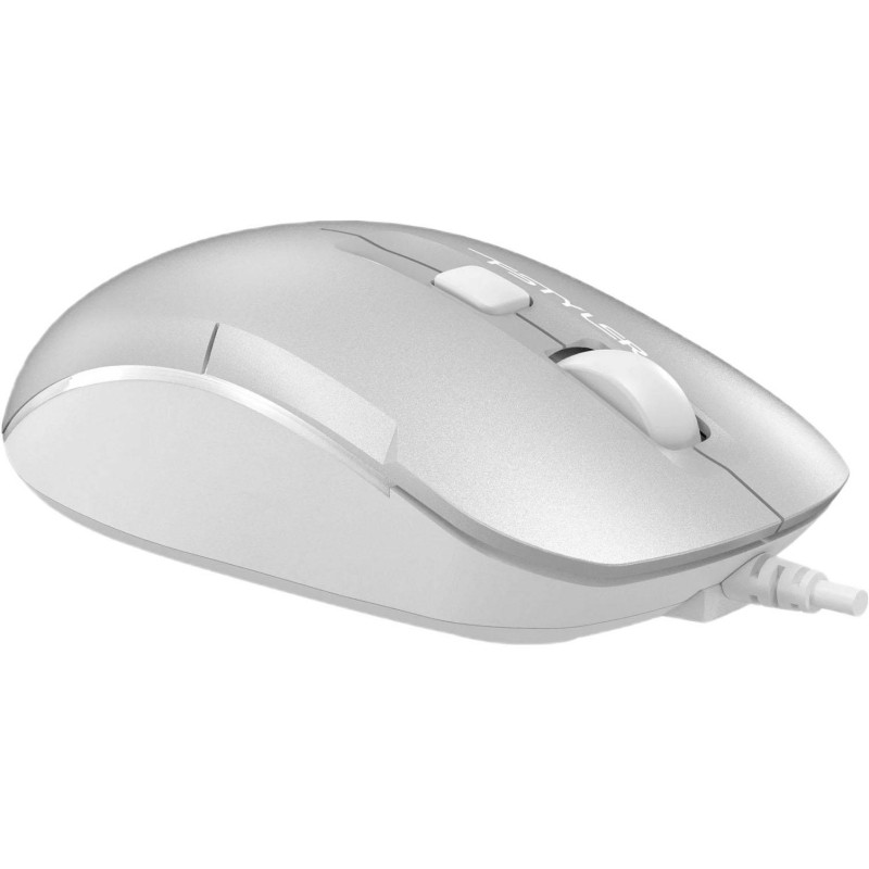Мышь компьютерная A4Tech Fstyler FM26 серебристый/белый 800-1600dpi/4but