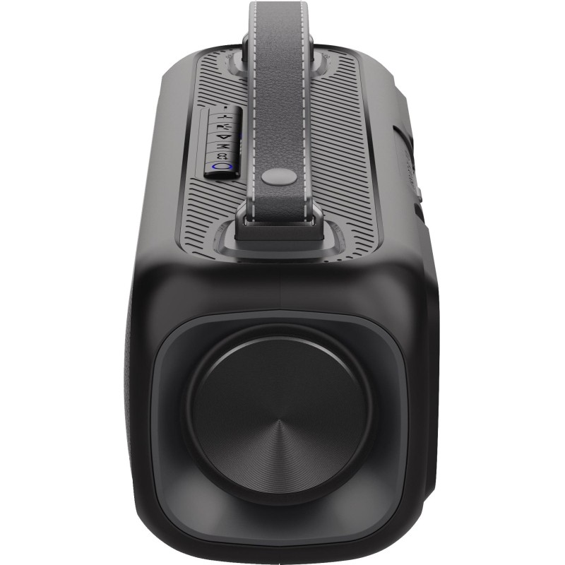 Колонка Perfeo L.E.D., 14Вт, MP3/USB/AUX/FM черная (PF_D0053)