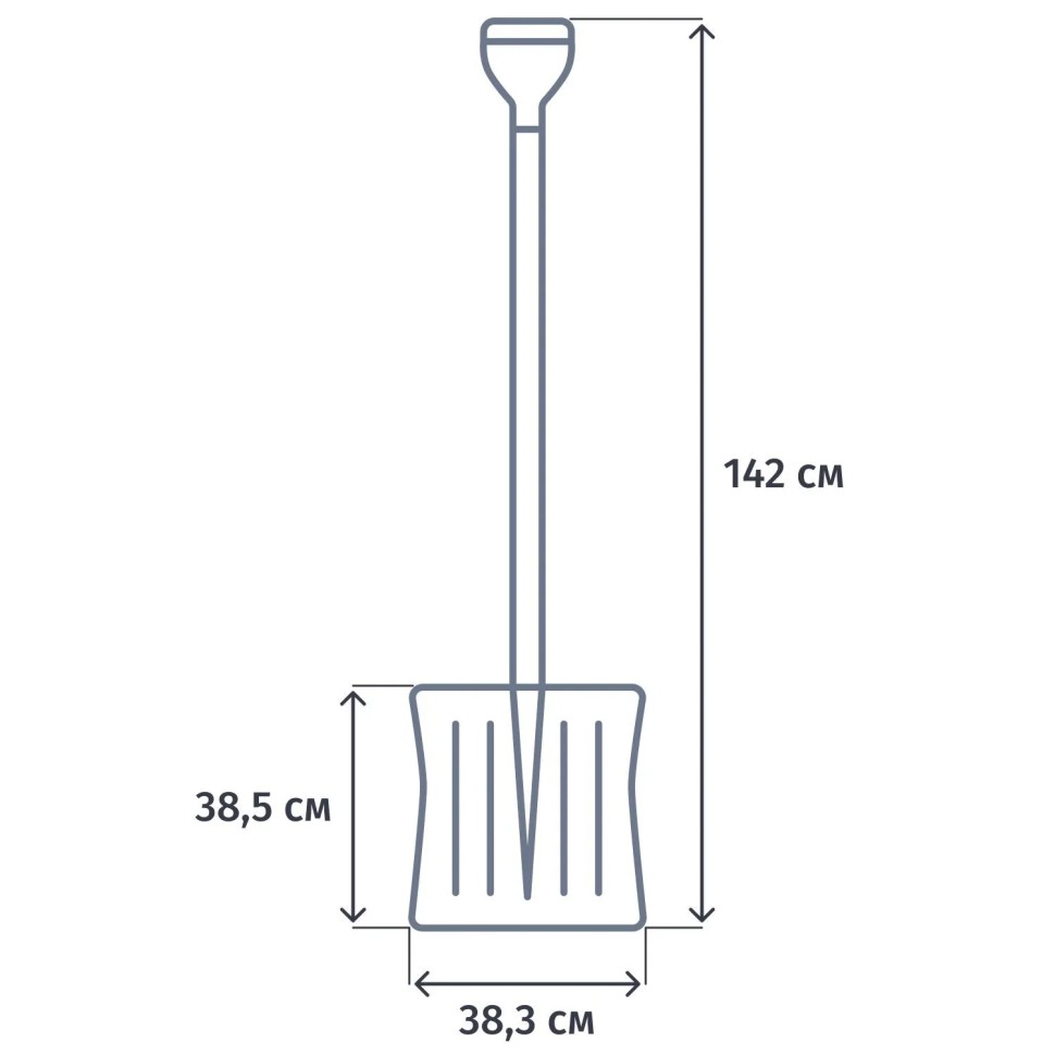 Лопата для уборки снега пластик/ковш 380x385x1420мм деревян/черенок_6157453