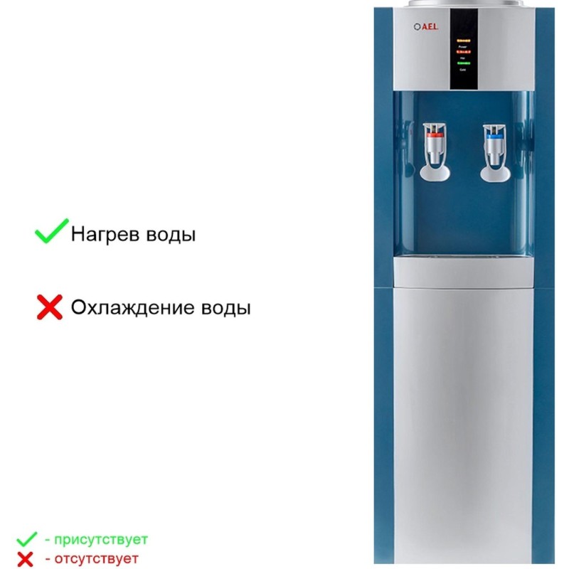 Кулер для воды AEL 47 LK серебристый (только нагрев)