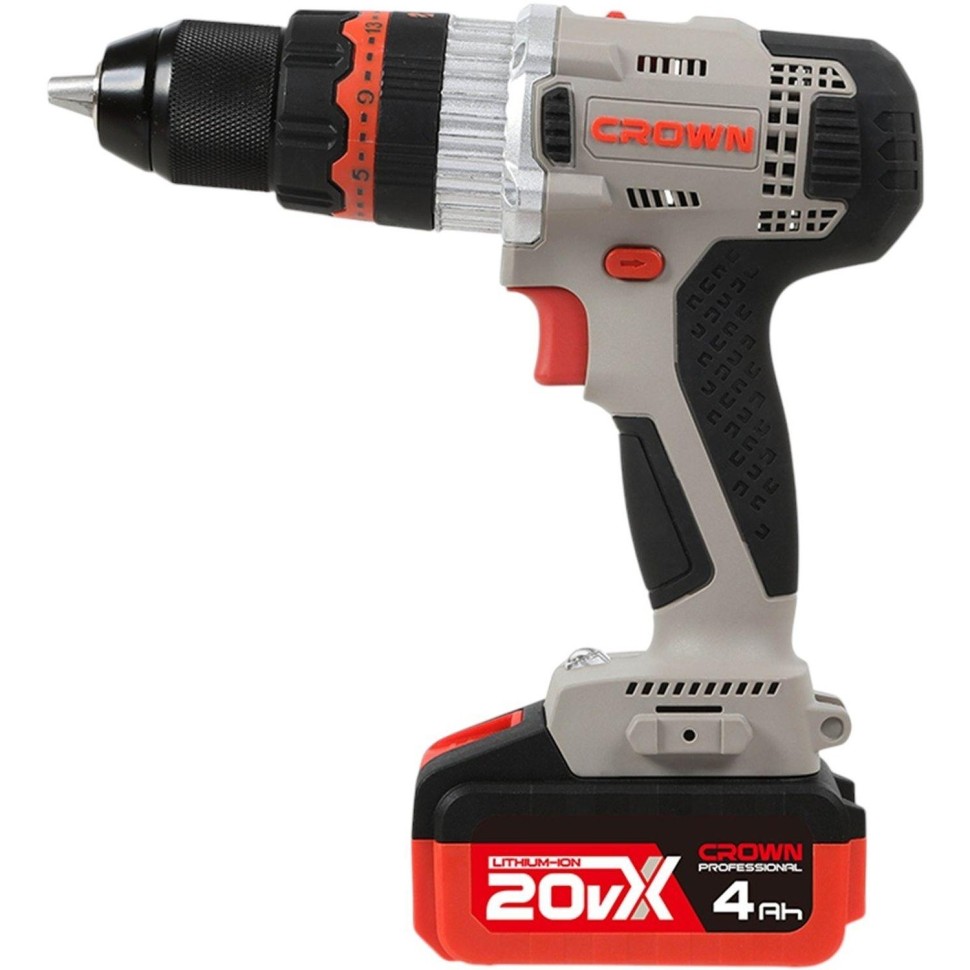 Дрель-шуруповерт ударная аккумуляторная CROWN CT21075HMX-4 BMC