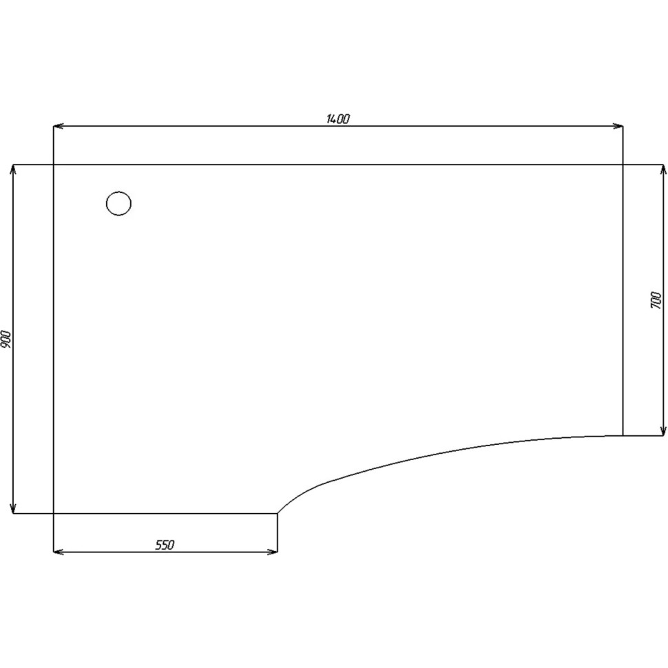 Стол Avance криволинейный 6С.022 1400х900х750 белый