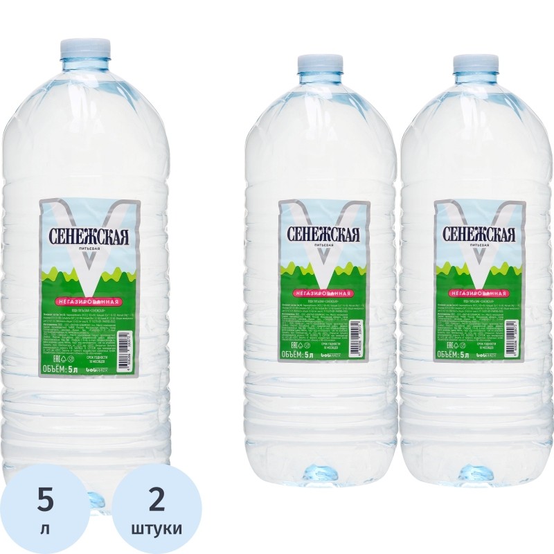 Вода питьевая Сенежская негазированная пэт, 5л