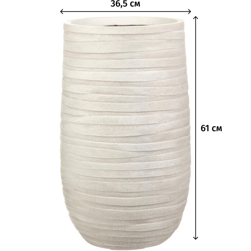 Кашпо Роу Высокое, файберстоун, слоновая кость,D36.5H61 cm, ROWEV36-AW