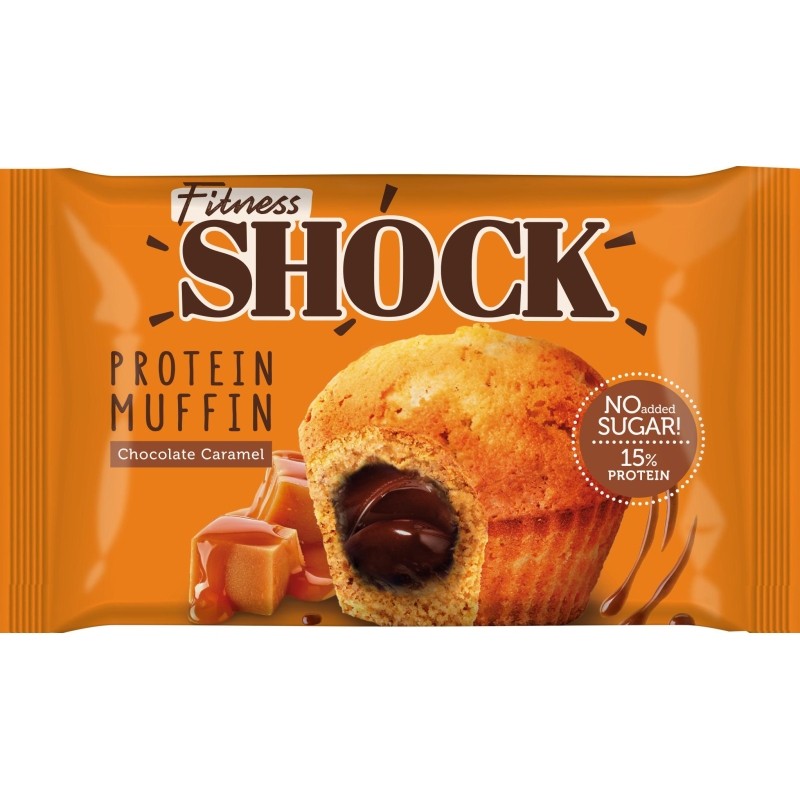 Маффин FitnessShock Шоколадная карамель с начинкой 50г