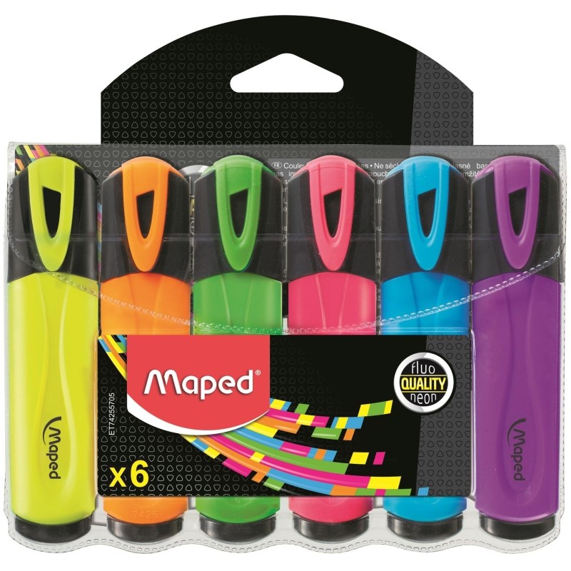 Набор текстовыделителей Maped FLUO PEP&#039;S CLASSIC 1-5 мм, 6цв/наб,742557
