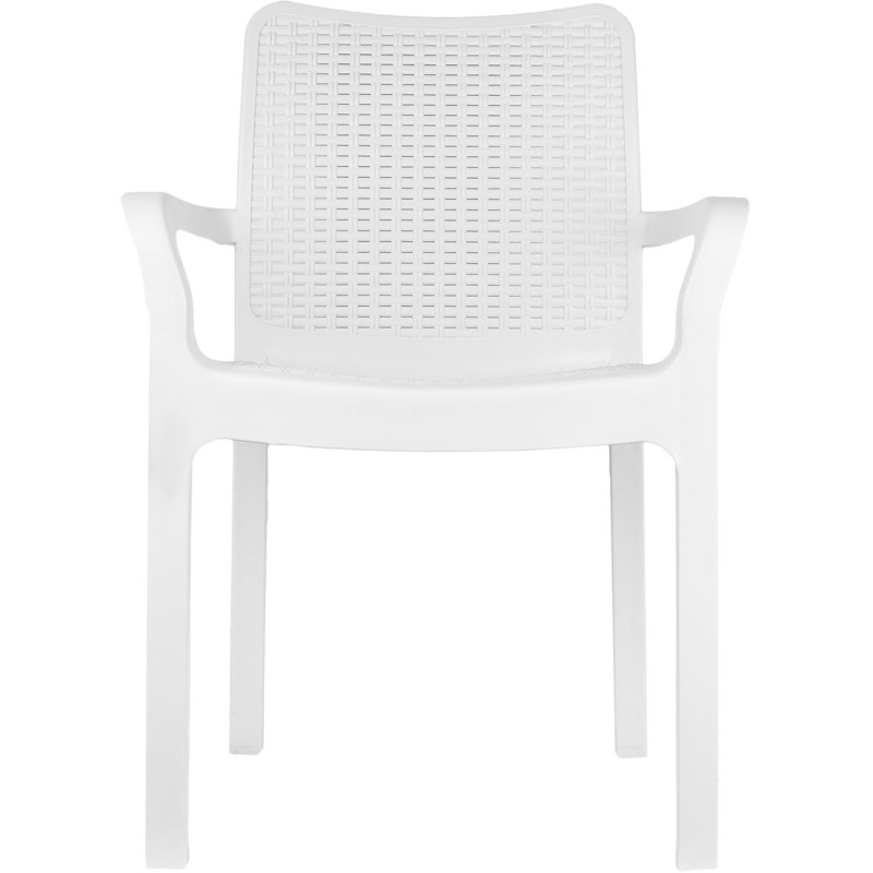 Стул пластиковый Rattan 506х580х833мм, белоснежный жасмин