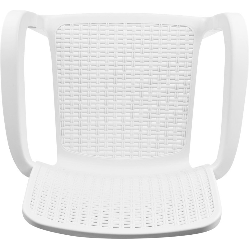 Стул пластиковый Rattan 506х580х833мм, белоснежный жасмин